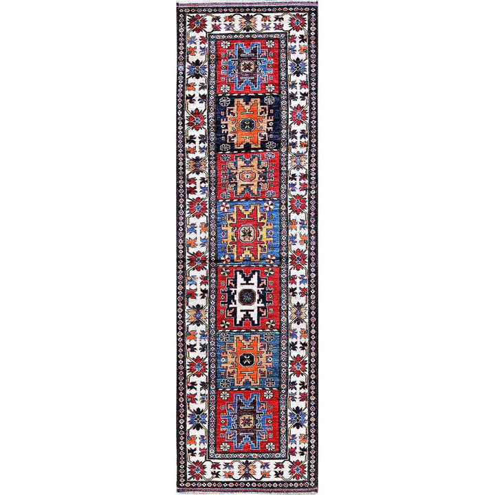 2'10" x 9'8" New Hand Knotted Red Wool Runner Oriental Rug - MOA102618