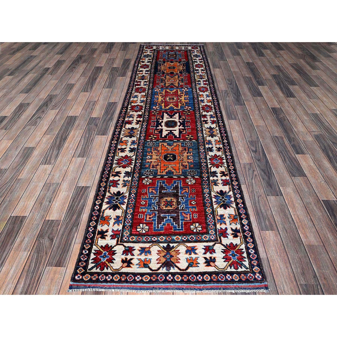 2'10" x 9'8" New Hand Knotted Red Wool Runner Oriental Rug - MOA102618