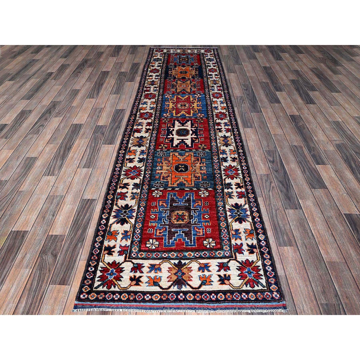 2'10" x 9'8" New Hand Knotted Red Wool Runner Oriental Rug - MOA102618