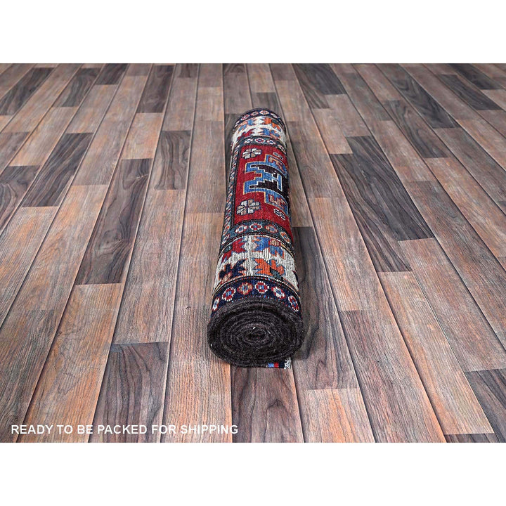 2'10" x 9'8" New Hand Knotted Red Wool Runner Oriental Rug - MOA102618