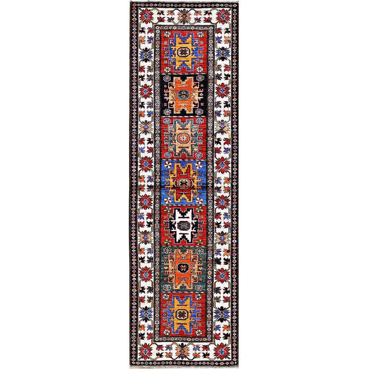 2'9" x 9'3" New Hand Knotted Red Wool Runner Oriental Rug - MOA102619