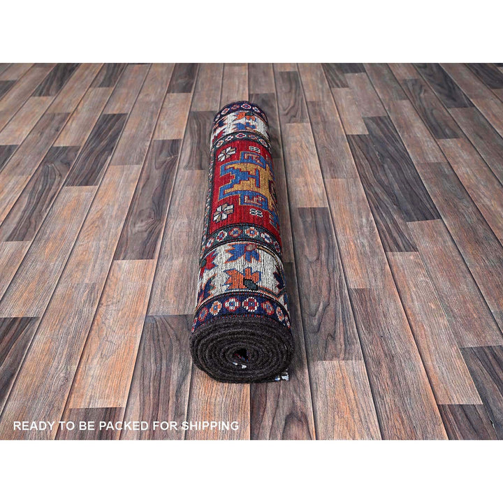 2'9" x 9'3" New Hand Knotted Red Wool Runner Oriental Rug - MOA102619