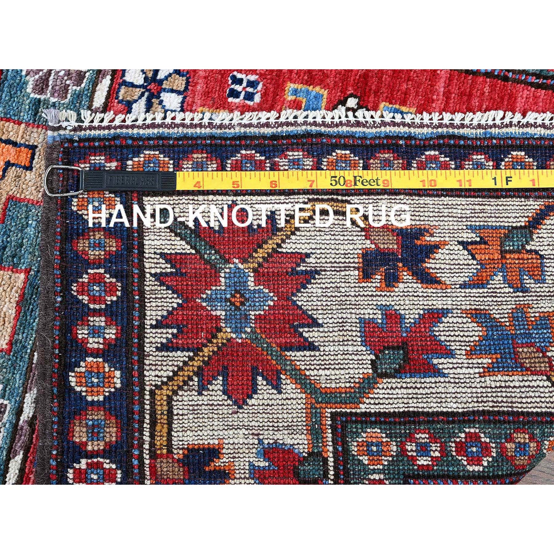 2'9" x 9'3" New Hand Knotted Red Wool Runner Oriental Rug - MOA102619