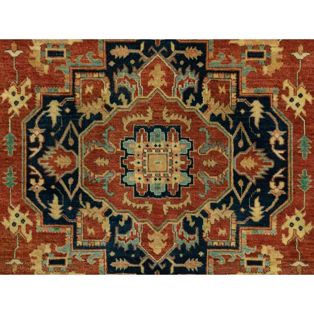 4'1" x 6'0" New Hand Knotted Red Wool Rectangle Oriental Rug - MOA10262021