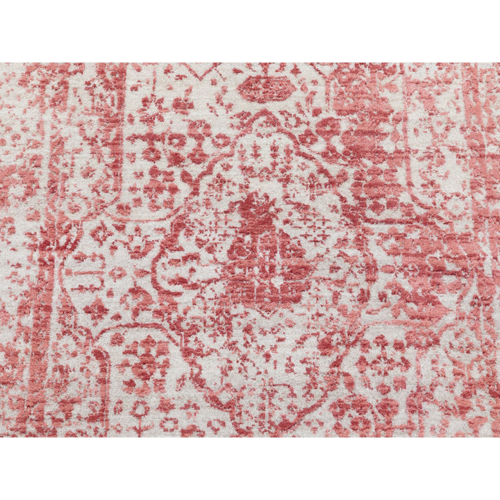 3'0" x 5'0" New Hand Knotted Pink Wool & Pure Silk Rectangle Oriental Rug - MOA10262043