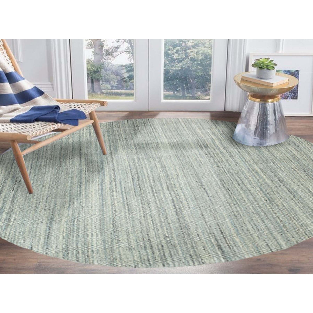 9'10" x 10'0" New Hand Loomed Green Wool Round Oriental Rug - MOA10262062