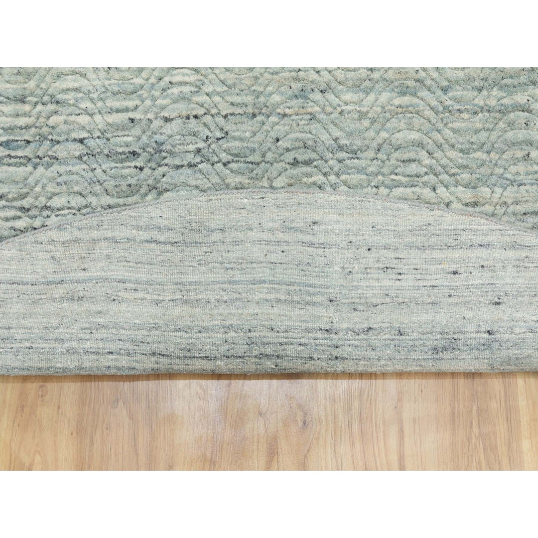 9'10" x 10'0" New Hand Loomed Green Wool Round Oriental Rug - MOA10262062