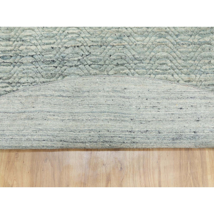 9'10" x 10'0" New Hand Loomed Green Wool Round Oriental Rug - MOA10262062