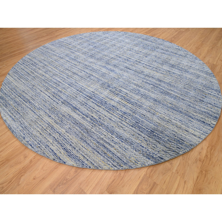 11'9" x 12'0" New Hand Loomed Grey Wool Round Oriental Rug - MOA10262099