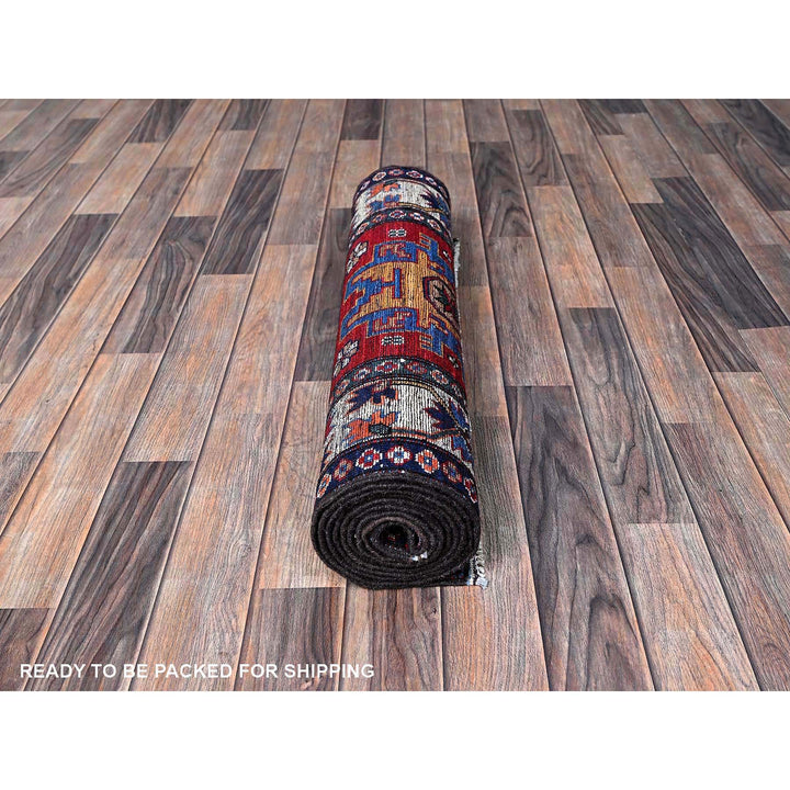 2'8" x 9'2" New Hand Knotted Red Wool Runner Oriental Rug - MOA102620