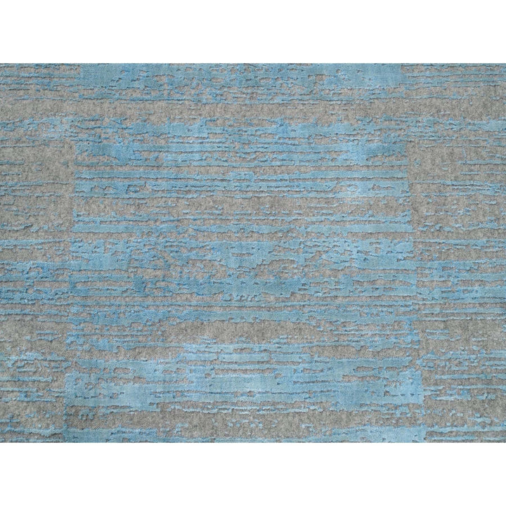 9'11" x 13'11" New Hand Loomed Blue Cotton Rectangle Oriental Rug - MOA10262117