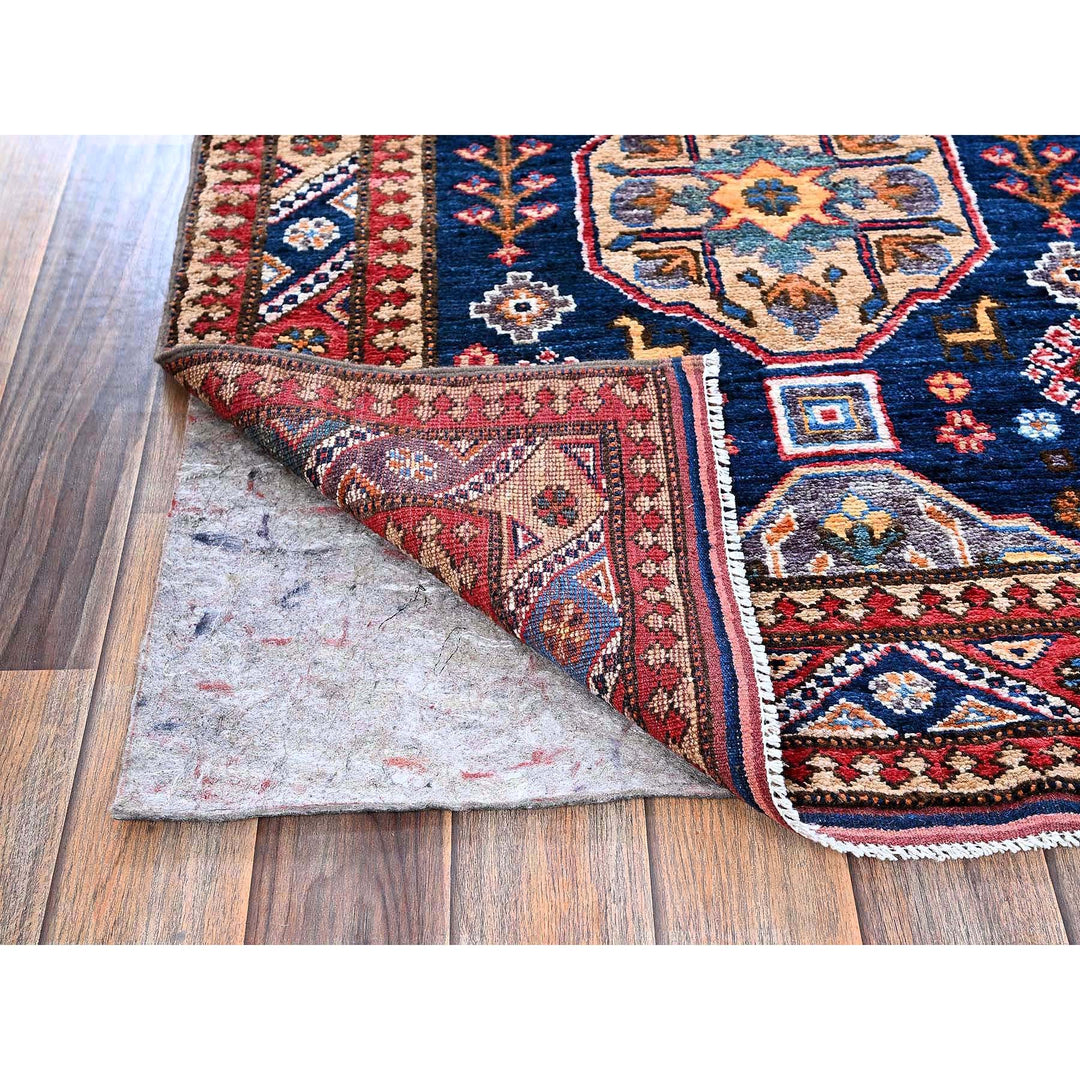 2'9" x 8'4" New Hand Knotted Blue Wool Runner Oriental Rug - MOA102621
