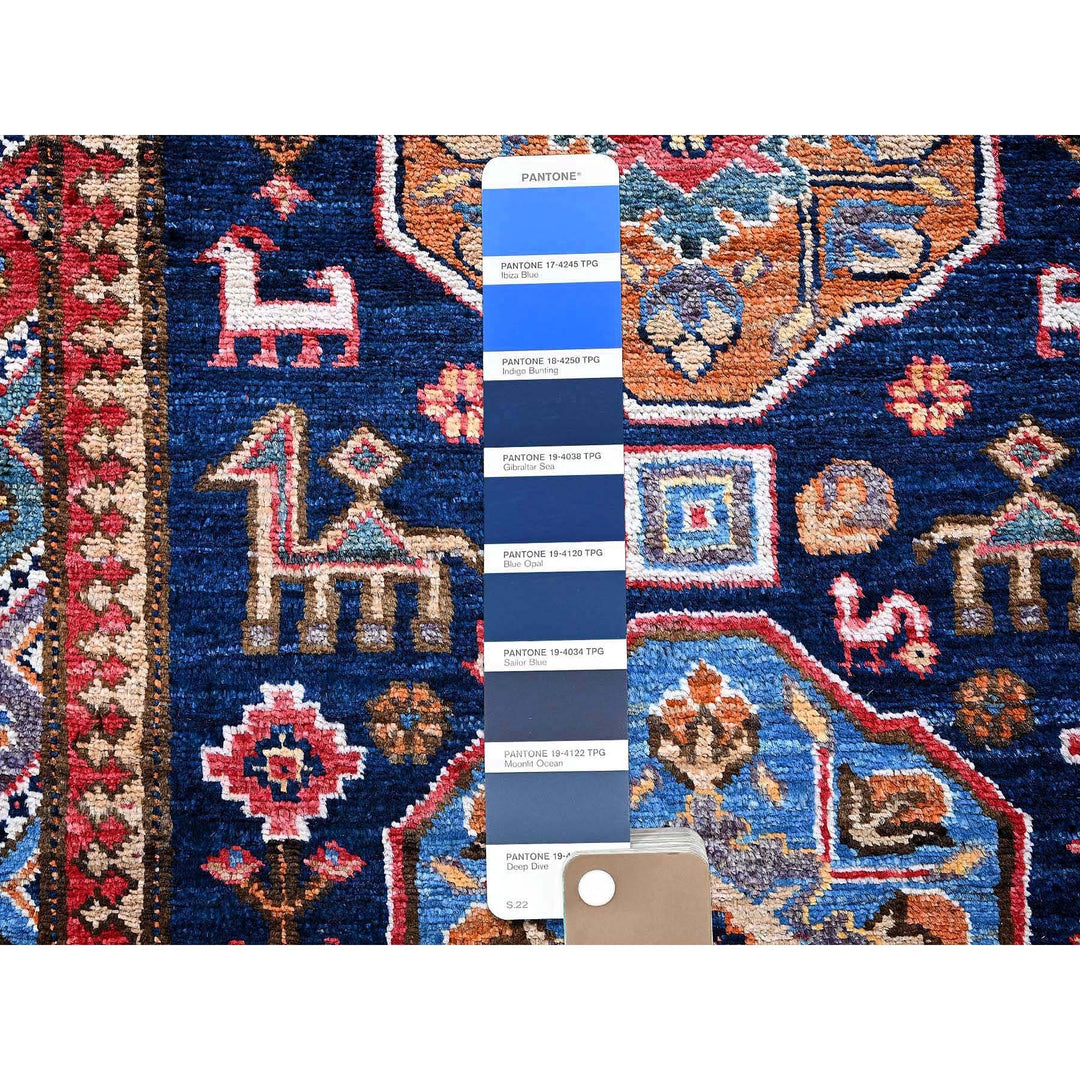 2'9" x 8'4" New Hand Knotted Blue Wool Runner Oriental Rug - MOA102621