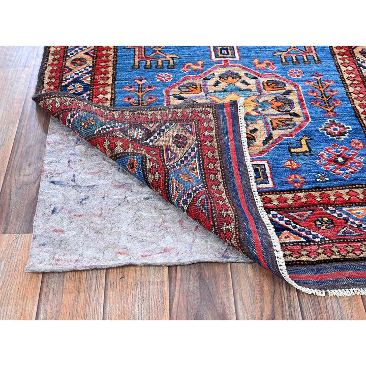 2'8" x 9'7" New Hand Knotted Blue Wool Runner Oriental Rug - MOA102622