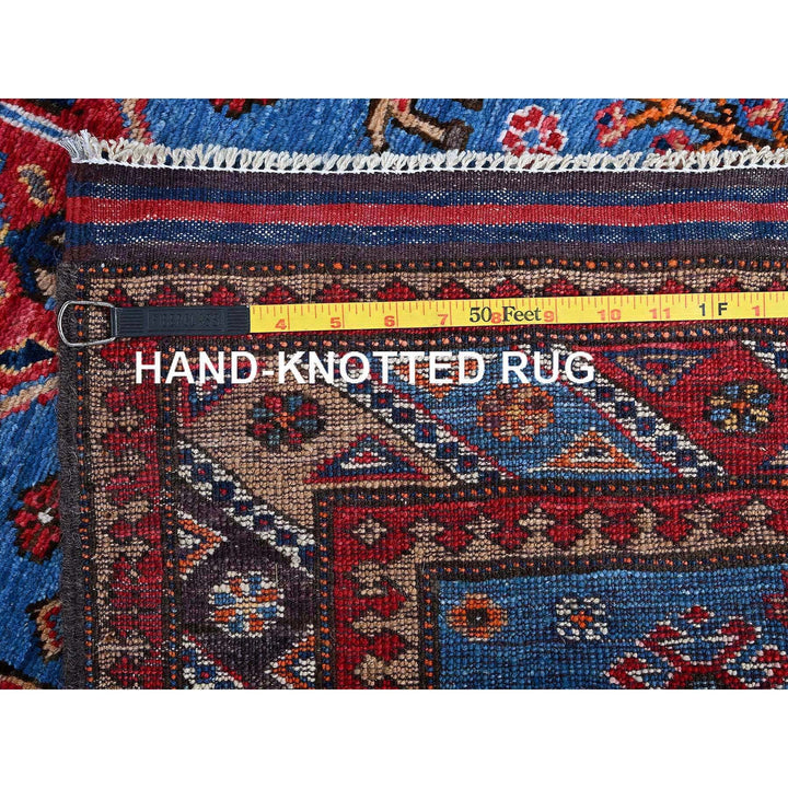 2'8" x 9'7" New Hand Knotted Blue Wool Runner Oriental Rug - MOA102622
