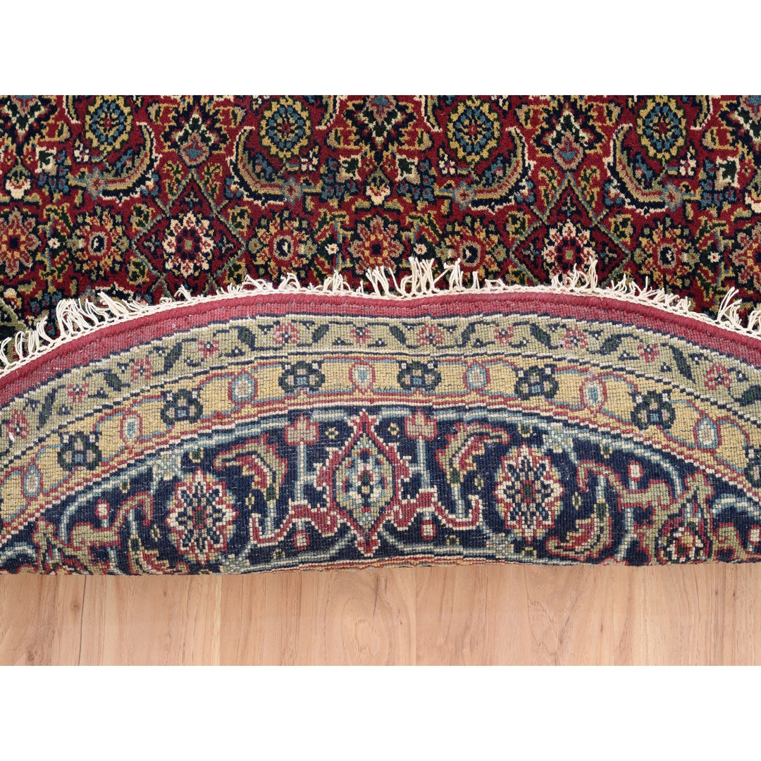 6'0" x 6'1" New Hand Knotted Red Wool & Silk Round Oriental Rug - MOA10262350