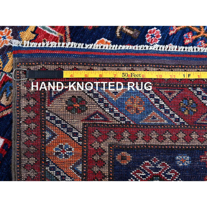 2'8" x 9'6" New Hand Knotted Blue Wool Runner Oriental Rug - MOA102623