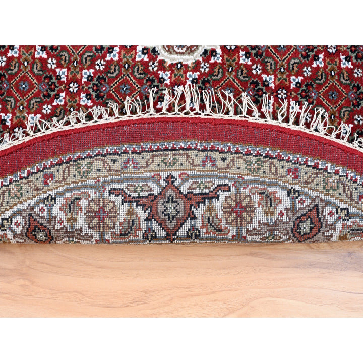 4'0" x 4'0" New Hand Knotted Red Wool Round Oriental Rug - MOA10262441