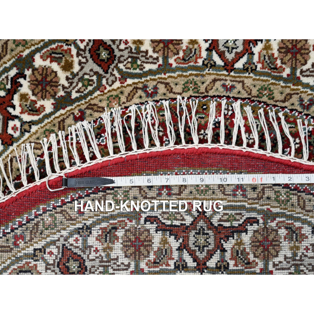 4'1" x 4'1" New Hand Knotted Red Cotton Round Oriental Rug - MOA10262442