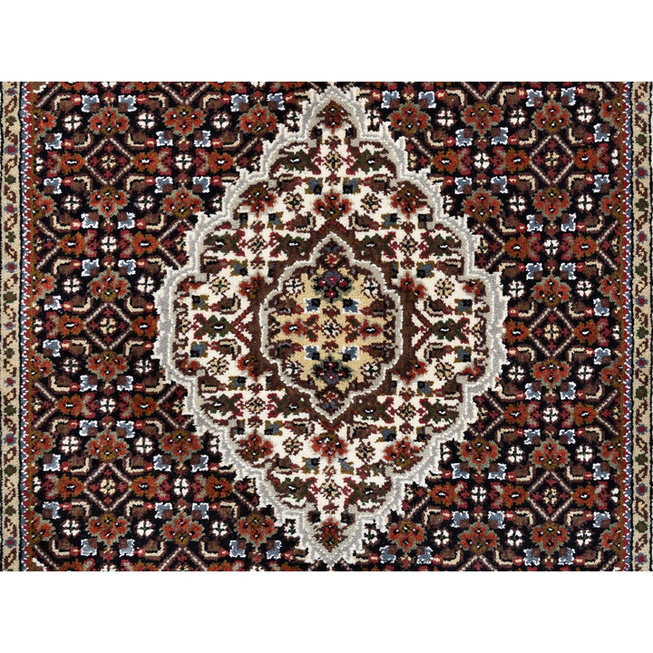 3'1" x 5'3" New Hand Knotted Black Wool Rectangle Oriental Rug - MOA10262481