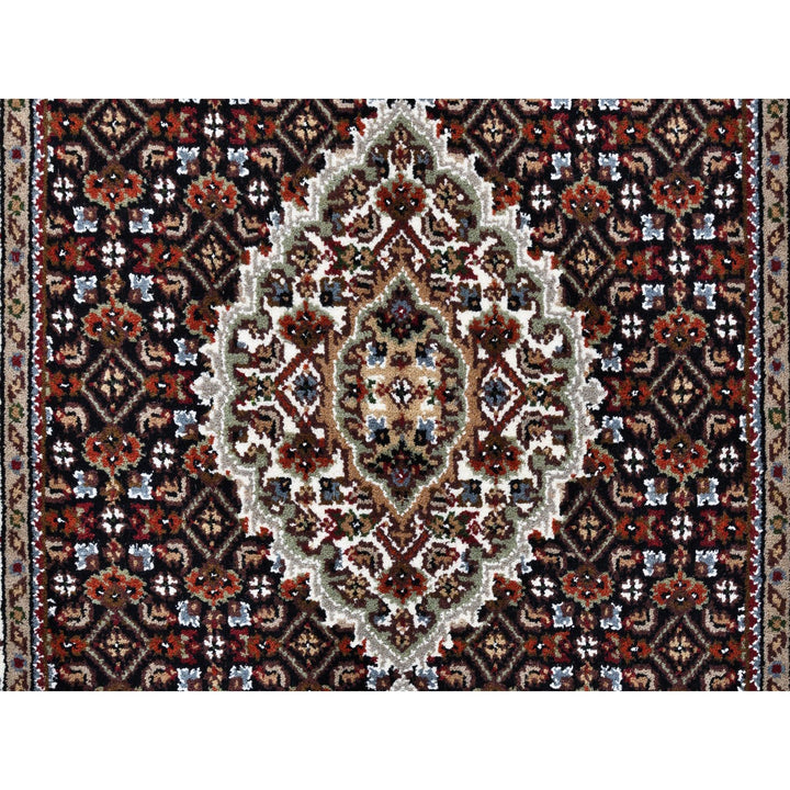 2'10" x 5'0" New Hand Knotted Black Cotton Rectangle Oriental Rug - MOA10262482