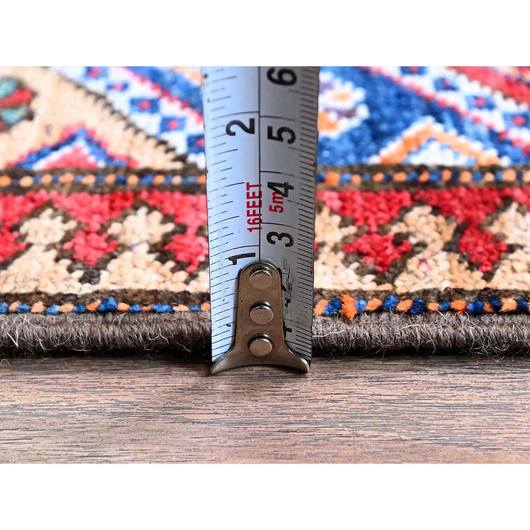 2'8" x 9'5" New Hand Knotted Blue Wool Runner Oriental Rug - MOA102624