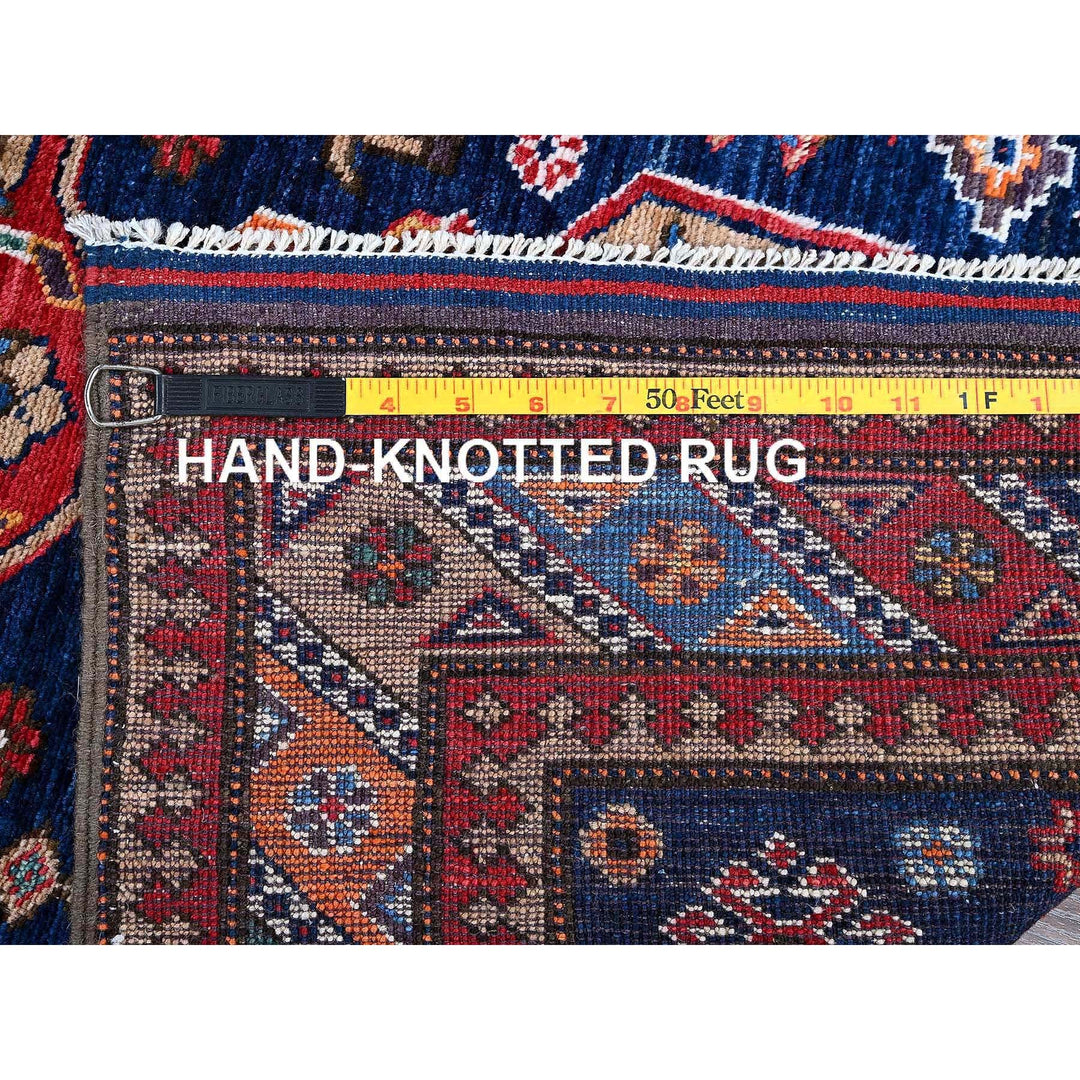 2'8" x 9'5" New Hand Knotted Blue Wool Runner Oriental Rug - MOA102624