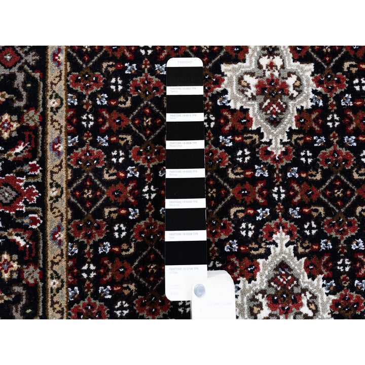 2'7" x 11'10" New Hand Knotted Black Wool & Silk Runner Oriental Rug - MOA10262507