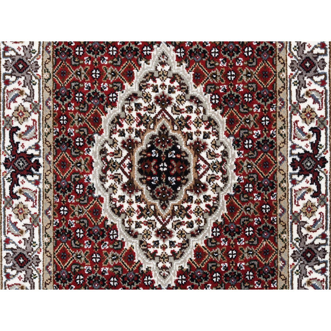 2'6" x 16'3" New Hand Knotted Red Wool & Silk Runner Oriental Rug - MOA10262509