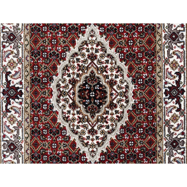 2'6" x 16'3" New Hand Knotted Red Wool & Silk Runner Oriental Rug - MOA10262509