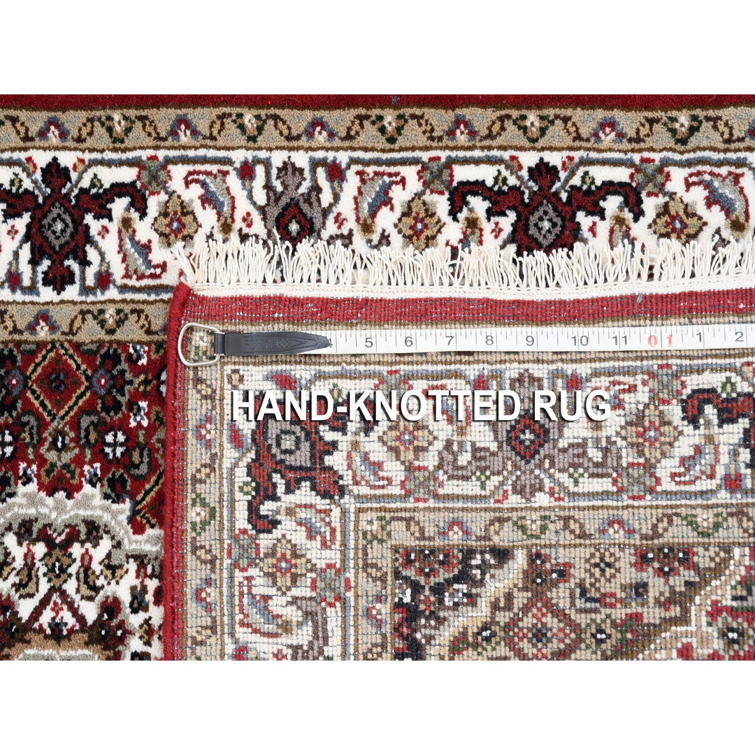 2'6" x 16'3" New Hand Knotted Red Wool & Silk Runner Oriental Rug - MOA10262509