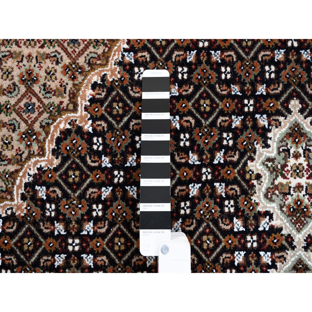 6'0" x 6'1" New Hand Knotted Black Wool Square Oriental Rug - MOA10262550