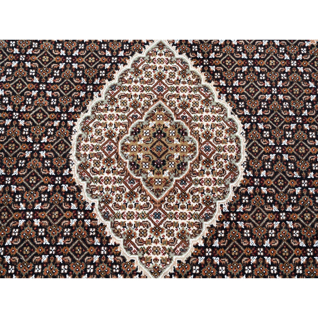 6'0" x 6'1" New Hand Knotted Black Wool Square Oriental Rug - MOA10262550