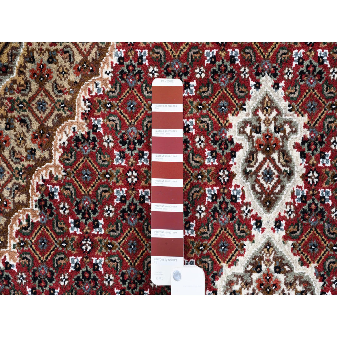 5'0" x 5'0" New Hand Knotted Red Cotton Square Oriental Rug - MOA10262553