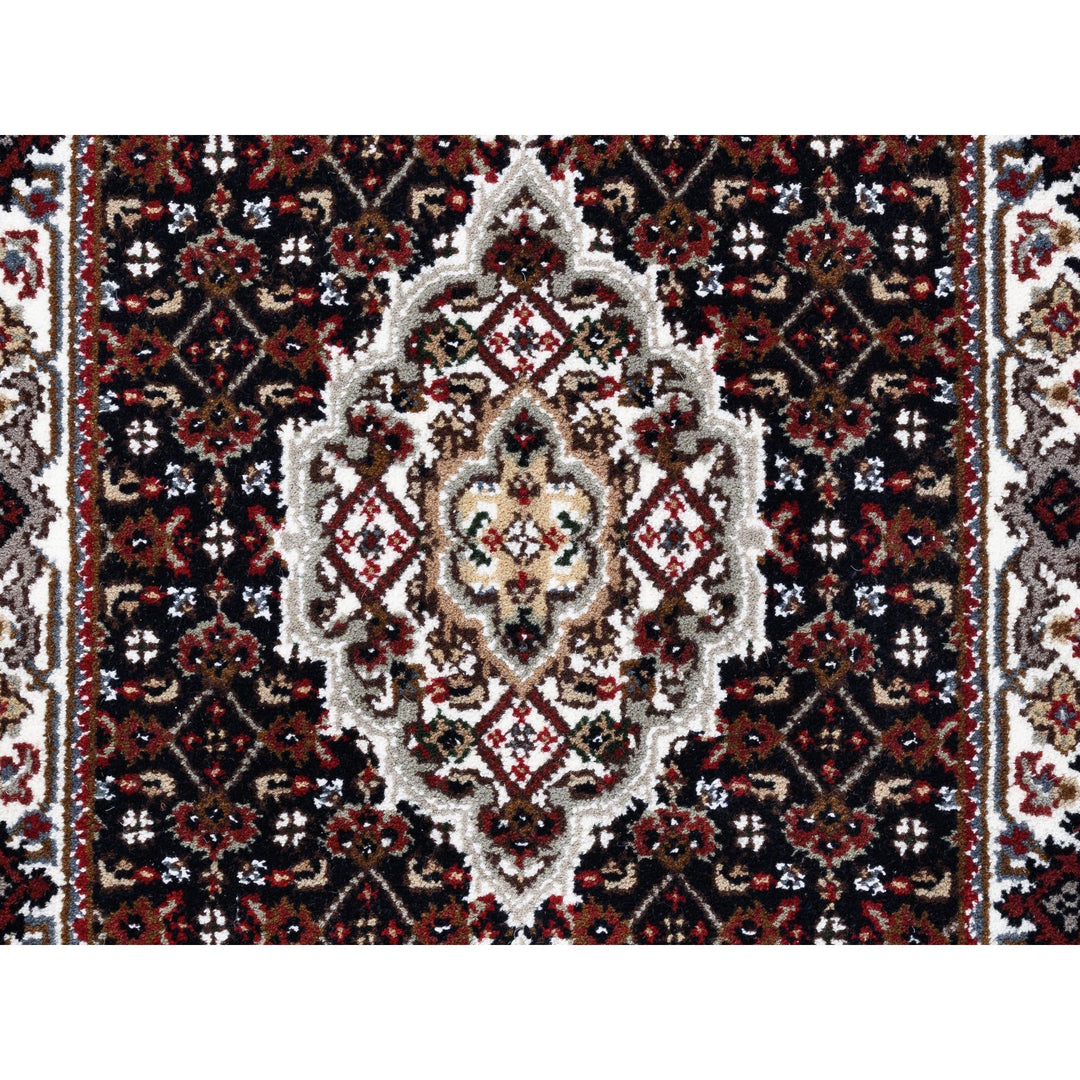 2'1" x 8'0" New Hand Knotted Black Wool & Silk Runner Oriental Rug - MOA10262558