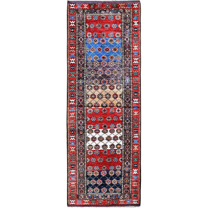 2'8" x 7'7" New Hand Knotted Red Wool Runner Oriental Rug - MOA102625