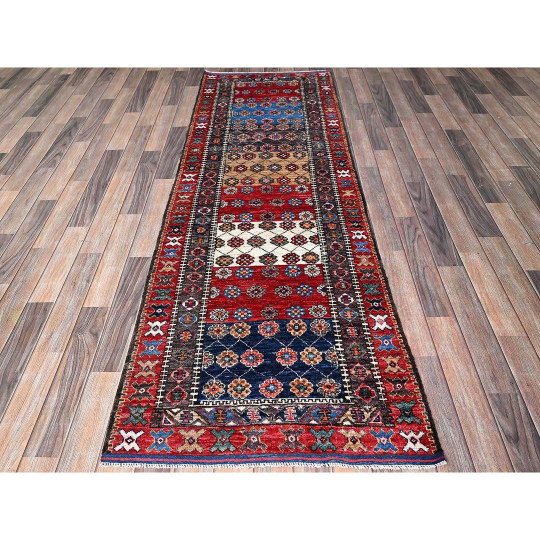 2'8" x 7'7" New Hand Knotted Red Wool Runner Oriental Rug - MOA102625