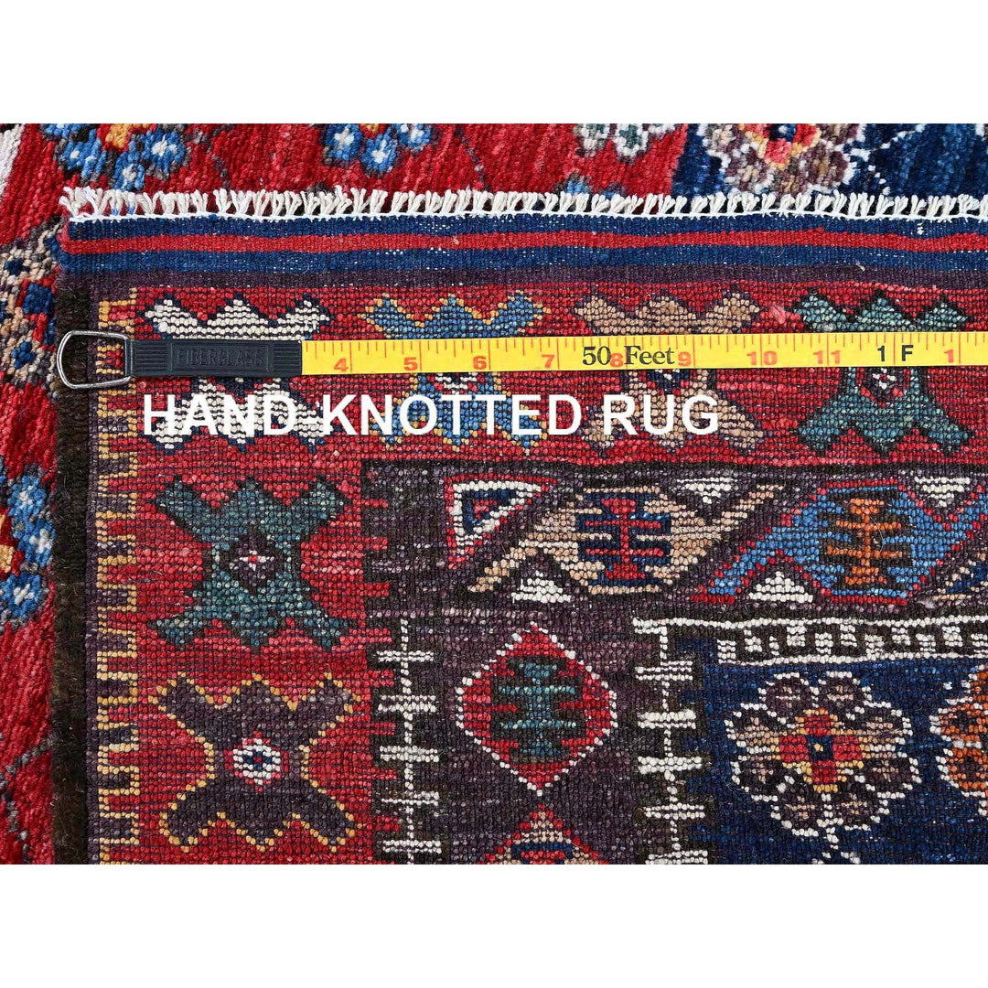 2'8" x 7'7" New Hand Knotted Red Wool Runner Oriental Rug - MOA102625