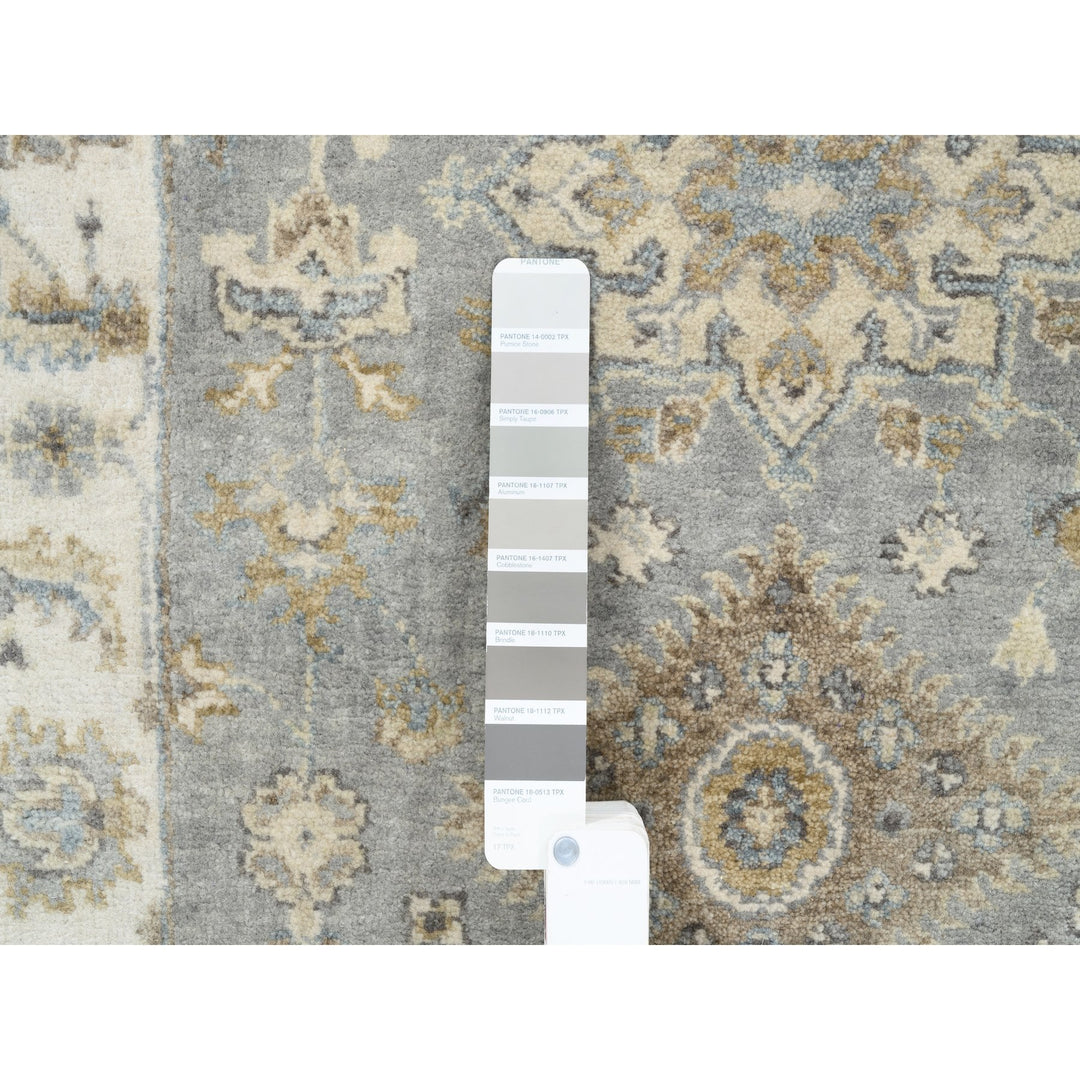 2'8" x 17'10" New Hand Knotted Grey Wool Runner Oriental Rug - MOA10262646