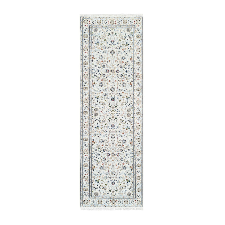 2'8" x 8'0" New Hand Knotted Ivory Wool Runner Oriental Rug - MOA10262707