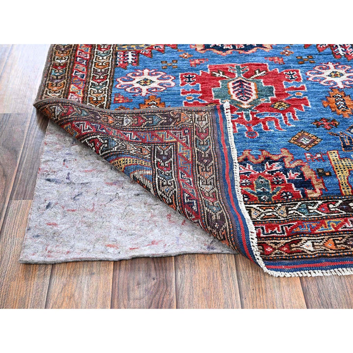 2'11" x 4'6" New Hand Knotted Blue Wool Rectangle Oriental Rug - MOA102627