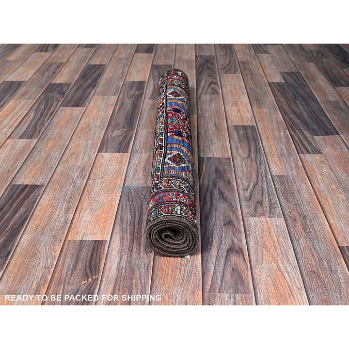 2'11" x 4'6" New Hand Knotted Blue Wool Rectangle Oriental Rug - MOA102627