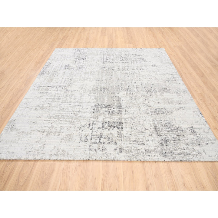 8'0" x 8'1" New Hand Knotted Grey Wool Square Oriental Rug - MOA10262896