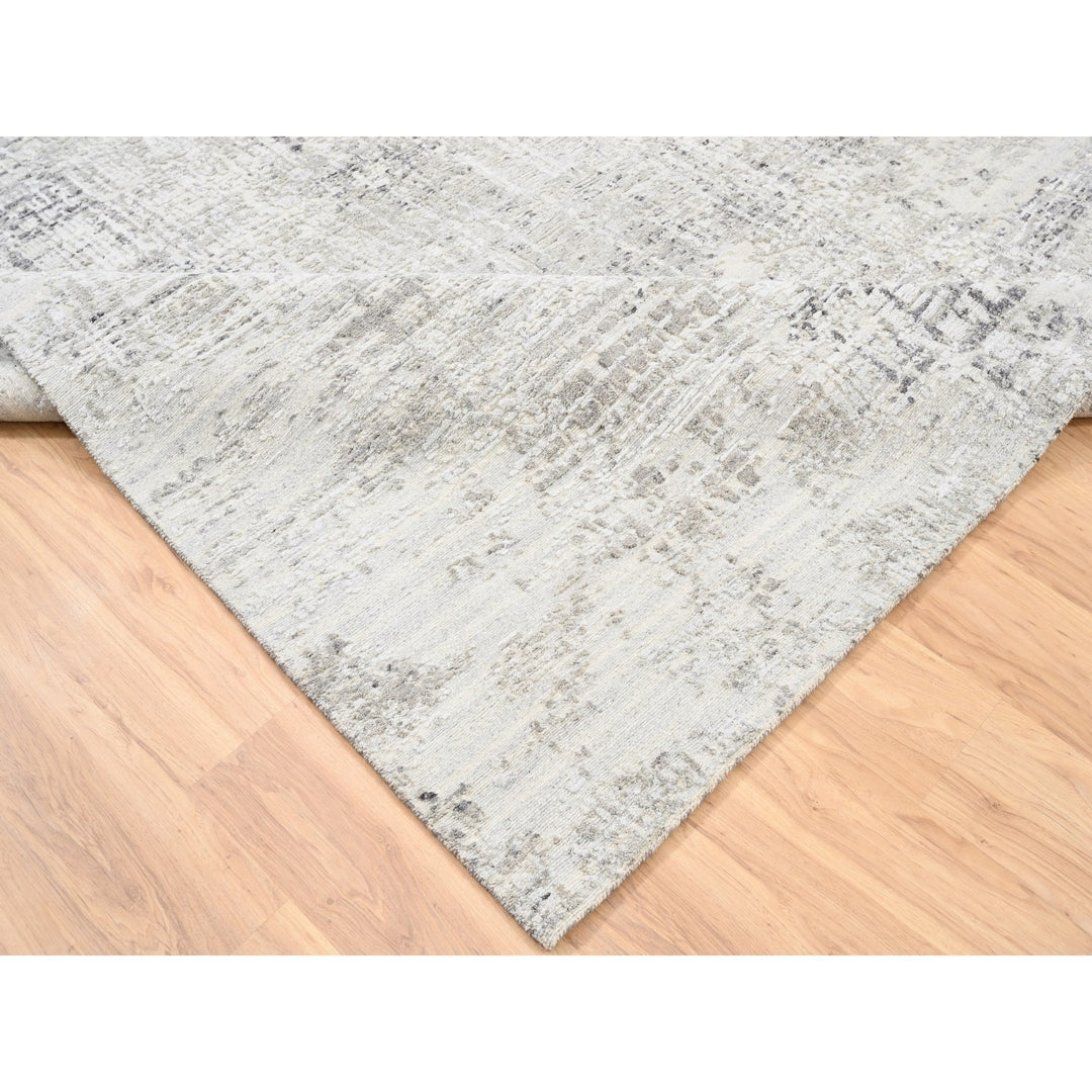 8'0" x 8'1" New Hand Knotted Grey Wool Square Oriental Rug - MOA10262896