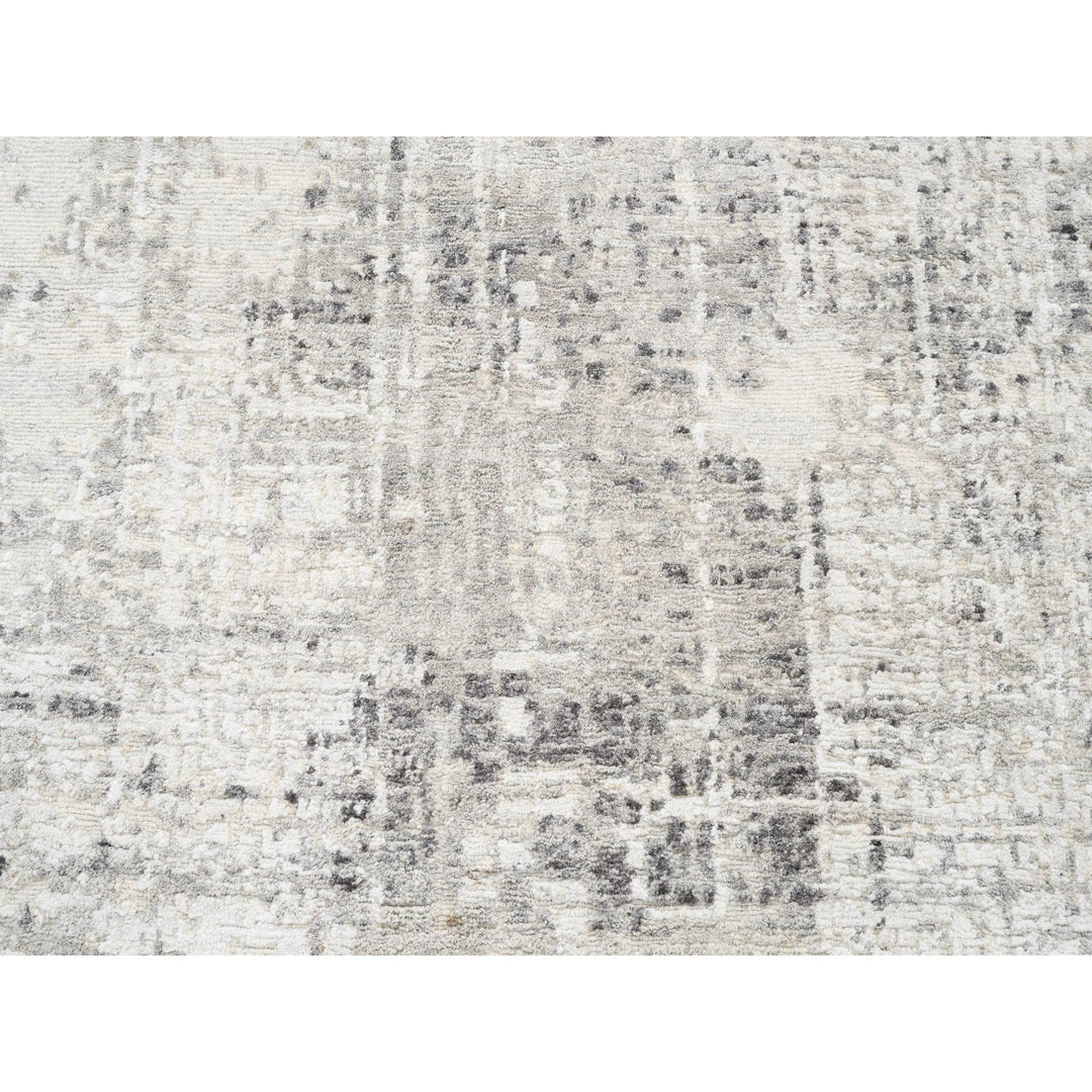 8'0" x 8'1" New Hand Knotted Grey Wool Square Oriental Rug - MOA10262896