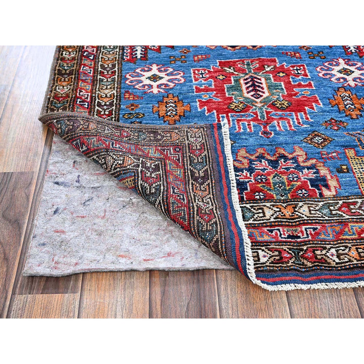 2'10" x 4'6" New Hand Knotted Blue Wool Rectangle Oriental Rug - MOA102628