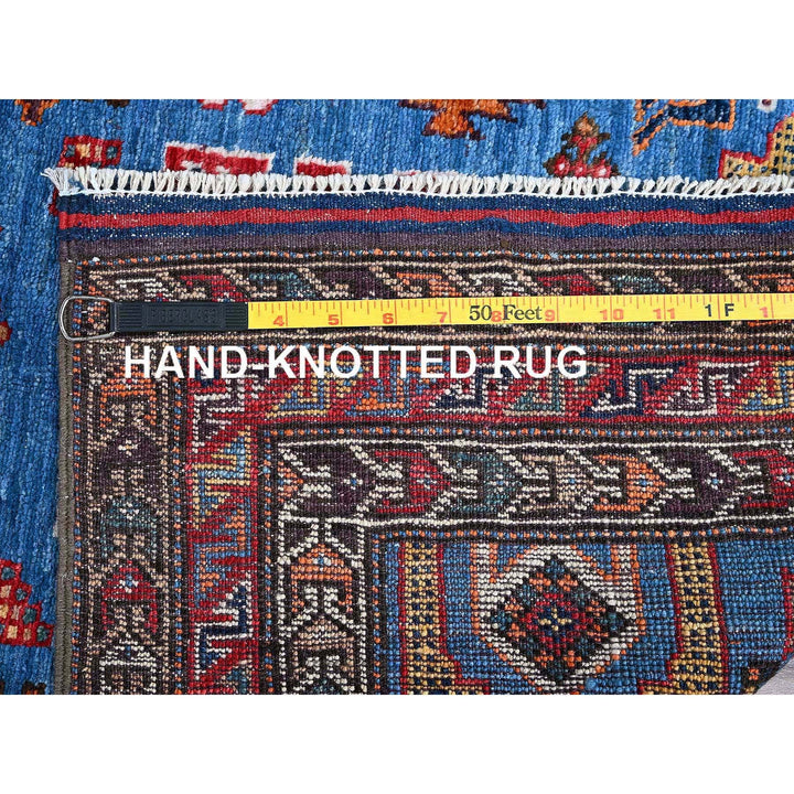 2'10" x 4'6" New Hand Knotted Blue Wool Rectangle Oriental Rug - MOA102628