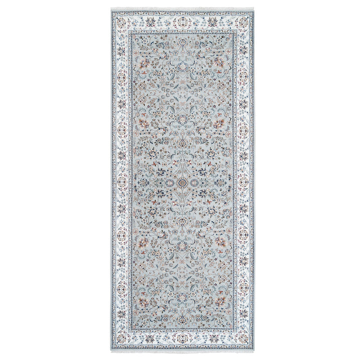 5'1" x 12'5" New Hand Knotted Grey Wool Runner Oriental Rug - MOA10262996