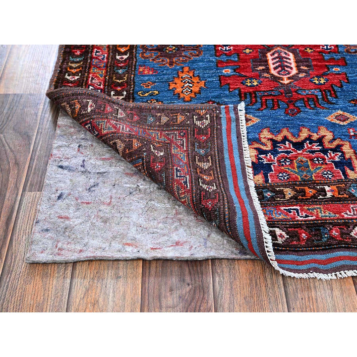 2'10" x 4'9" New Hand Knotted Blue Wool Rectangle Oriental Rug - MOA102629