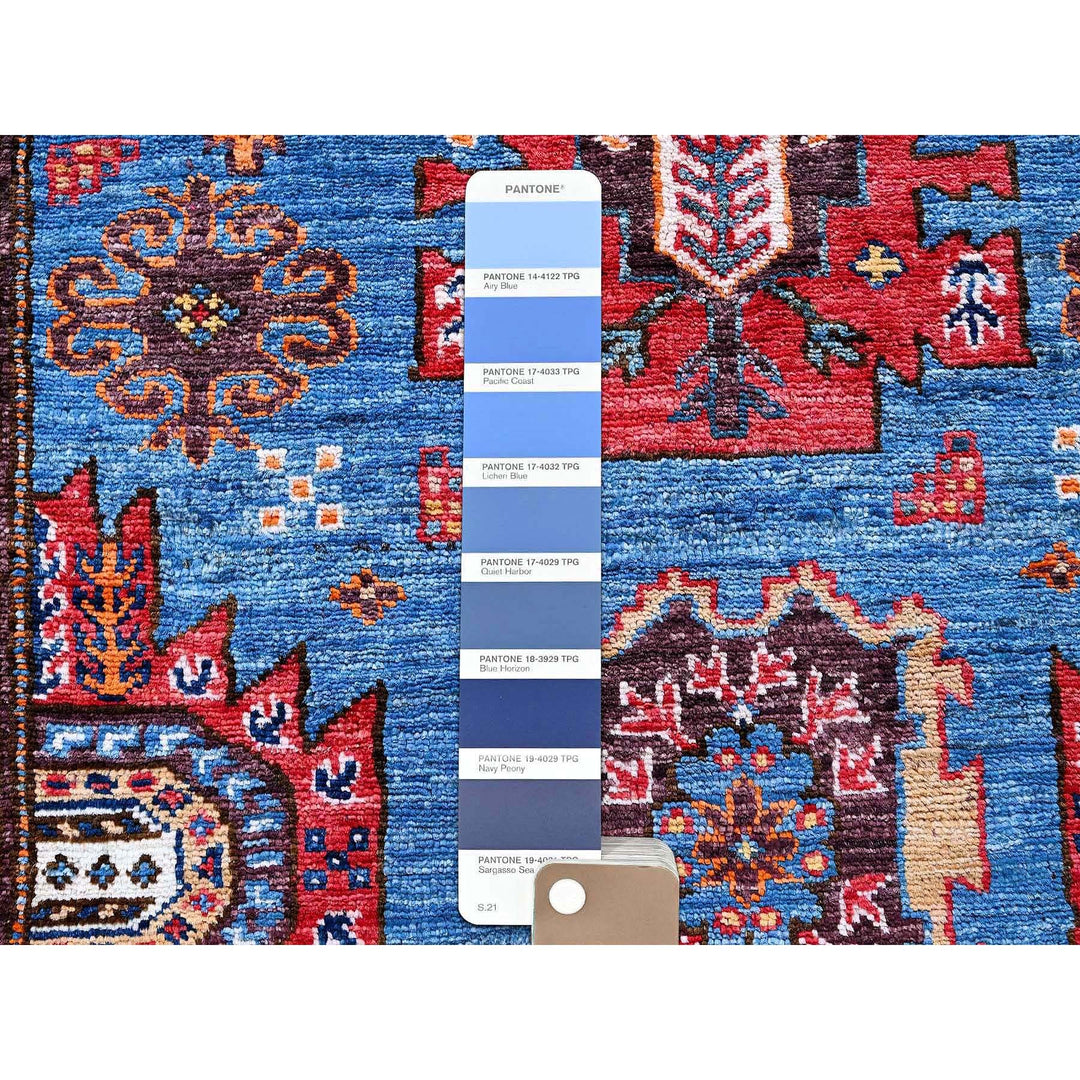 2'10" x 4'9" New Hand Knotted Blue Wool Rectangle Oriental Rug - MOA102629